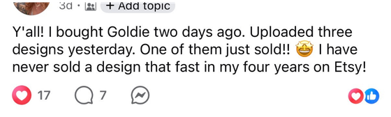 Goldie testimonial