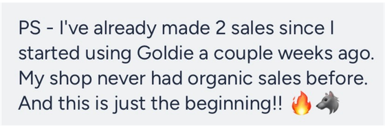 Goldie testimonial